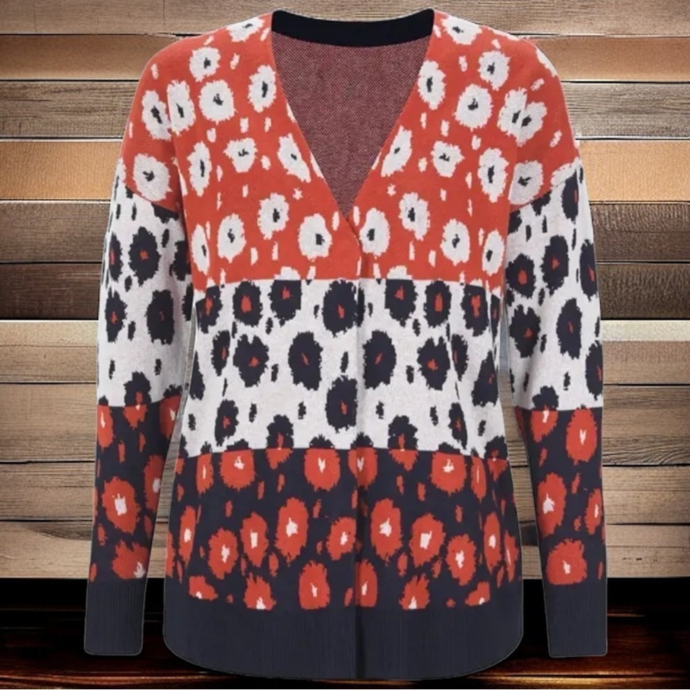 CAbi Multicolor Patterned Cardigan